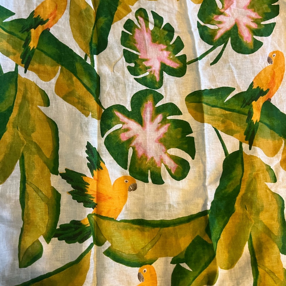 Panama Jack Tropical with Birdies Green and Yellow Birds Skirt - Picture 3 of 7